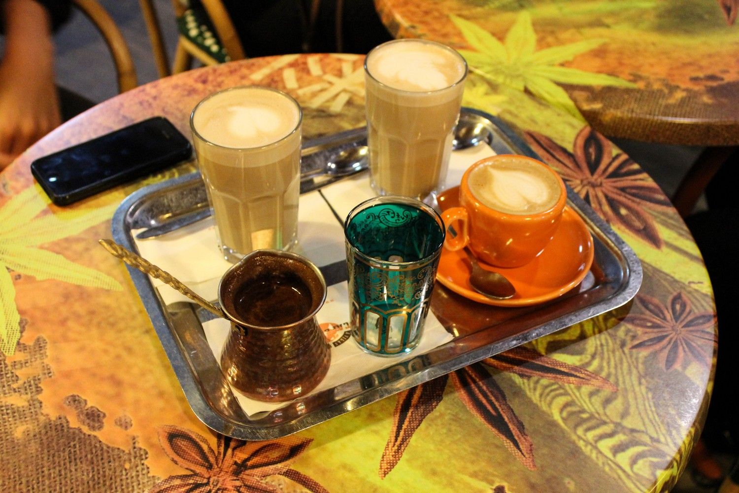 Verschillende koffies bij Cafe Frei in Boedapest
