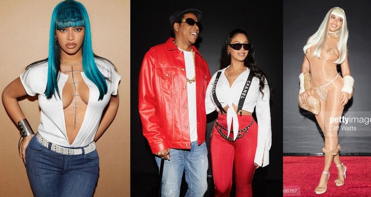 Beyoncé en Jay-Z verkleed als Lil' Kim en Biggie