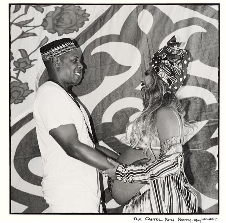 Beyoncé en Jay-Z bij de Carter push party