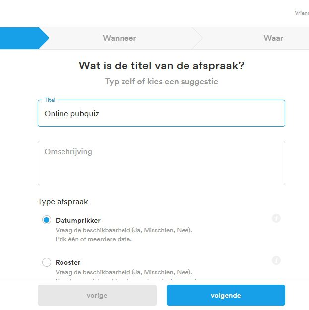 Datumprikker.nl voor een online pubquiz